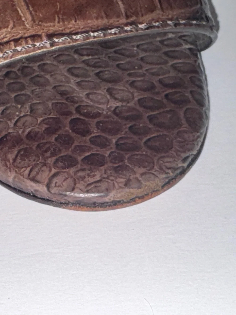 Tory Burch Brown Croc Embossed Leather Wedge Sandals Size 8